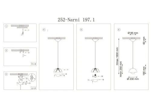 Подвесной светильник Lucia Tucci Narni 197.1 Giallo  фото 3